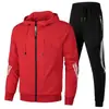 2025. Conjunto esportivo masculino transfronteiriço para primavera e outono, moletom com zíper e calça longa para corrida e fitness, camisa com zíper de camada de ar