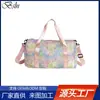 Bolsa de Viaje de Malla Estampada de Moda Bolsa de Playa Gran Capacidad Bolsa de Lona de Malla Calada Bolsa Deportiva de Malla Relajada