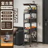 Novo produto: prateleira de armazenamento para lanches, cozinha e geladeira, com posicionamento lateral, design retrátil e carrinho móvel para armazenamento versátil