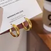 Estilo Minimalista de Moda Influencer de Tiktok Diseño Clásico de Nicho Pendientes de Letra Pequeños Exquisitos Pendientes de Aro para Mujer