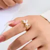 Lujo Ligero, Anillo Abierto de Mariposa Exquisito y de Gama Alta, Dulce Elegante, Anillo Ajustable para Dedo Índice, Anillo de Insecto Super Brillante para Mujeres