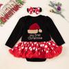Navidad transfronteriza Bebé recién nacido Manga larga Estampado Vestido Harper Hilo de puntos rojos Vestido Salida de fábrica