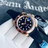 Reloj Mecánico Automático GMT Greenwich para Hombre de Cuatro Agujas Correa Danni Road Reloj Anillo de Cerámica Luminoso
