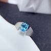 Nuevo anillo artesanal esmerilado cepillado plata 925 incrustado topacio olivino natural estéreo 6*8 simple