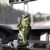 Decoraciones acrílicas navideñas, adornos colgantes para coche de pescador, accesorios creativos de pez para mochila, artículos de dibujos animados divertidos para el hogar transfronterizos