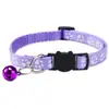 1.0 Collar para Gato Correa Estampada con Huella Hebilla de Seguridad Cabeza de Gato Collar para Mascota Collar con Cascabel Colorido