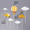 Adornos para Decoración de Pastel de Cumpleaños Transbordador Espacial Avión de Combate Temática de Avión para Niño Nubes Enchufe para Pastel