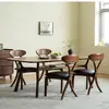 Mesa de Comedor Larga Estilo Italiano de Nogal Negro Norteamericano Moderno Madera Maciza Nórdica Lujo Ligero Mesa de Comedor Espesor Grande para Villa Grande