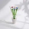 Flores pequeñas artificiales de cristal, calas, rosas, lirios, peonías y pájaros, juego de adorno de flores eternas, regalos extranjeros transfronterizos