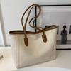 Venta al por mayor transfronteriza Casual Estilo Coreano Simple Color en Contraste Bolso Tote Bajo el Brazo para Mujer Moda Elegante Gran Capacidad Bolso de Hombro Textivo