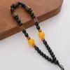 Joyería Estilo Antiguo Madera Ala de Pollo Cuentas Adorno de Mano Cadena de Muñeca Accesorios para Manualidades Llavero Colgante para Coche