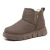 Nuevas Botas de Nieve de Piel de Oveja de Invierno con Forro de Felpa, Engrosadas para Calidez, Zapatos de Madre con Suelas Gruesas, Antideslizantes, Botas de Nieve para Mujer que Aumentan la Altura