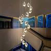Escada Duplex Lustre Longo Nórdico Pós-moderno Simples Vila Escada Giratória Personalidade Criativa Restaurante Lâmpada de Cristal