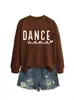 Dance Mama Amazon Ebay Site Independente Casual Simples Versátil Feminino Outono e Inverno Novo Moletom com Gola Redonda