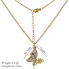 Joyas Transfronterizas Estilo Ins Mariposa Acero Inoxidable Colgante Collar Accesorios Lujo Ligero Nicho Verano Mujer Sensación de Alta Gama