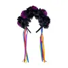 Diademas de Cabeza de Caléndula Europeas y Americanas, Diademas Personalizadas de Cinta de Flores para Halloween, Accesorios para la Cabeza de Disfraz para Fiestas de Festival de Carnaval