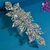 Comércio Exterior Faixa de Cabelo para Noiva Adorno de Cabeça Feito à Mão Corrente de Garras com Strass Argola de Cabelo com Recorte de Folha Acessórios para Vestido de Casamento Dz283