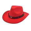 Acessórios de cabeça de boi de metal Chapéu de coco de brim ocidental moda transfronteiriça outono e inverno chapéu de jazz de lã chapéu de feltro chapéu de coco masculino e feminino