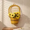 Cesta tejida de ratán hecha a mano, Cesta de almacenamiento para colgar en la pared, Cesta para artículos varios de cocina y sala de estar, Almacenamiento para el hogar, Cesta tejida de estilo rústico