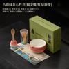Set de Matcha de Estilo Antiguo de Ocho Piezas Cerámica Gradiente Set de Herramientas para Espumar y Remover Ceremonia del Té Japonés con Batidor de Té, Brocha de Té y Tazón de Té