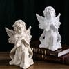 Adornos de ángel vintage de estilo europeo, estatua de yeso de resina de estilo americano, escultura de angelita, accesorios de decoración de escritorio