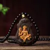 Amuletos de Transferência do Zodíaco Chinês Esculpido em Madeira de Agar, Estátuas de Buda Nascimental Masculino e Feminino, Oito Santos Protetores, Pingente de Guanyin