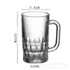 Jingyu vaso de vidrio para el hogar vaso de cerveza engrosado con asa vaso de cerveza gran capacidad vaso de agua resistente al calor taza de té juego