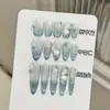 Unhas Usáveis Yihe [Princesa Sereia] Concha Azul Oceano Tridimensional Verão Praia Manicure Artesanal Unhas Postiças