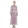 Vestido largo de cintura plisada, luminoso, con borlas pequeñas y diamantes, estilo industrial pesado, diseño de nicho francés, 1915