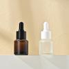 En stock Botella de hombro transparente esmerilada de 15 ml anillo central de color botella de líquido de esencia botella pequeña de muestra botella secundaria botella de aceite esencial