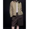 En Stock Mayorista del Fabricante Nueva Chaqueta de Trabajo Corta Color Caqui para Mujer Nuevo Estilo Casual Holgado para Mujer