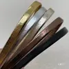 Cordón de Cuero DIY/Ribete Universal de Anime/Tira de Cuero PU Plegada Cuatro Veces/Tira de Presión de Cuero con Cadena Oro Profundo Plata Cuero