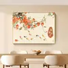 Três Refeições Quatro Estações Restaurante Sala de Jantar Pintura Decorativa Novo Estilo Chinês Caqui Caqui Ruyi Sala de Estar de Alto Padrão Mural Peça Única Pintura Horizontal para Pendurar