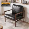 Silla Hank Sofá de Madera Maciza Silla para el Hogar Sala de Estar Silla Perezosa de Ocio Sillón Retro de un Brazo Sofá Perezoso para Balcón