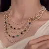 Collar de Perlas Estilo Palacio Retro Francés Cadena para Suéter Dopamina de Lujo Ligero Gama Alta Moda Retro Collar de Temperamento