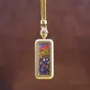 Collar con Colgante Thangka de Acero Inoxidable Colgante Thangka Pintado a Mano