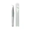 Pinzas Ultra-Afiladas para Pestañas Postizas para Técnicos de Pestañas, Usadas para Colocar Pestañas Postizas, Pinza Dorada con Forma de Delfín con Patrón de Diamante, Herramienta de Abanico de Alta Precisión