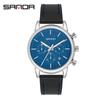 Sanda Venta Caliente Transfronteriza Moda Nueva Negocios Imitación Tres Ojos Seis Agujas Casual Impermeable Correa Reloj de Hombre 1034