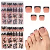 Artículo de venta caliente transfronterizo: Set de 160 piezas de puntas para uñas de los pies cortas, de forma cuadrada, estilo francés, minimalistas, pegatinas de arte para uñas hechas a mano