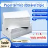 Zhongtong -659.999999999*-29.999999999% de desconto Papel Térmico de Superfície Branca Empilhada 100*100 Papel Etiqueta Branca Autoadesiva 100*150