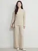 Conjunto Minimalista de Dos Piezas Estilo Miyake para Adelgazar con Top con Abertura Izquierda y Pantalones para Mujer, con Efecto de Caída, Adecuado para el Trabajo y el Uso Casual