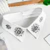 Collar Decorado con Diamantes Blancos Flor de Cristal Accesorios para Escote Vestido de Novia Vestido Camisero Accesorios DIY