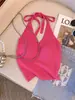 Nuevo Camisole Sexy con Cuello Halter para Mujer 2026, Atuendo de Estilo Tailandés de Verano, Ropa de Playa, Top de Chica Caliente Tailandesa