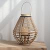 Lámpara de Viento de Superficie de Tela de Ratán Retro Linterna de Piso para Velas Portavelas para Accesorios de Disparo con Viento Tranquilo Adornos Decorativos Nuevo Estilo Chino