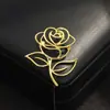 Broche Delicado de Flor de Rosa, Simples e Elegante, Metal Liso, Alfinete de Flor Galvanizado Ecológico, Acessório Feminino Alfinete de Lapela