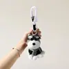 Pingente de Bolsa Pelúcia Schnauzer Fofo e Fofo, Chaveiro Boneca Cachorro Orelha em Pé de Alta Qualidade, Presente para Casal Atacado