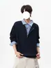 Sudadera Gruesa con Retazos de Cuadros Americanos Falsa de Dos Piezas para Hombre y Mujer Otoño Invierno Nuevo Estilo Marca de Moda Diseño Retro Versátil Top