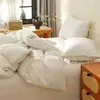 2026 Nuevo Modelo Jacquard 100% Algodón Hotel Blanco Puro Sin Teñir Juego de Cuatro Piezas Sábana para Cama de Estudiante Juego de Tres Piezas a Cuadros - Estilo Dos
