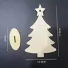 Enfeites de Natal Vazados de Madeira Inacabados em Branco para DIY Etiqueta de Pendurar para Árvore de Natal de Madeira em Branco com Corda Base