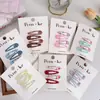Set de 4 piezas de pinzas para el pelo BB de lentejuelas de colores que gotean aceite, pinzas lindas con estampado para flequillo, pinzas laterales para niñas